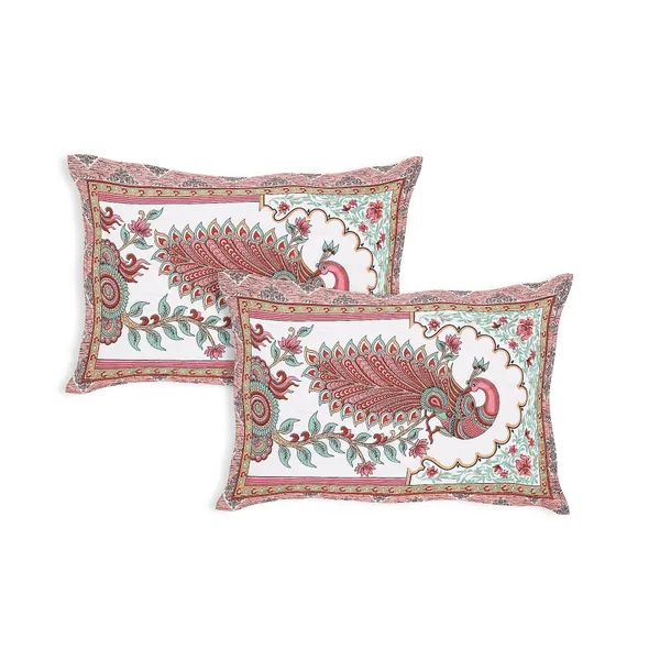 Pink_Cotton_Royal_Peacock_Harmony_Double_Bedsheet_With_Pillow_Cover
